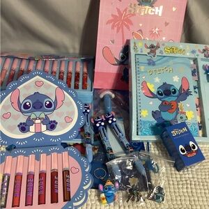 Awesome Stitch Themed Gift Set Take 1- Journal, Pens, Keychains, Lip Gloss MORE